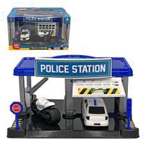 Estação de Policia de Brinquedo com Carro e Moto - BS TOYS