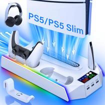 Estação de resfriamento com controlador de carregamento para PS5 Slim Estação de resfriamento com controlador de carregamento para PS5 Slim