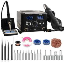 Estação De Solda Digital LED 800W 2 Em 1 Com Pistola De Ar Quente Para Retrabalho De PCB IC SMD BGA