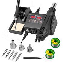 Estação de soldagem Defabee 2 em 1, kit de ferro de soldar 8898, 14 unidades