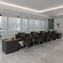 Estação de Trabalho 10 Lugares Smart Office 10 Mesas 8 Armários 4 Aparadores
