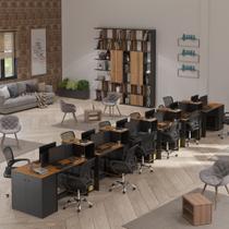 Estação de Trabalho 12 Lugares Office Smart 12 Mesas 10 Armários 2 Aparador Estação de Trabalho 12 Lugares Office Smart 12 Mesas 10 Armários 2 Aparador