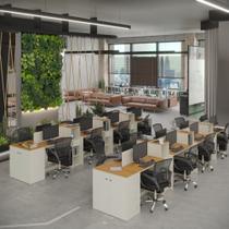 Estação de Trabalho 16 Lugares Office Smart 16 Mesas 12 Armários 2 Aparador