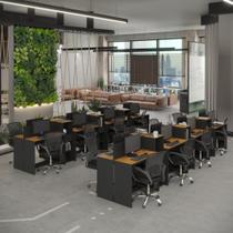 Estação de Trabalho 16 Lugares Smart Office 16 Mesas 12 Armários Livreiro