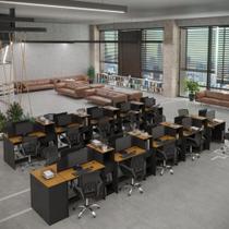 Estação de Trabalho 20 Lugares Office Smart 20 Mesas 16 Armários 1 Aparador