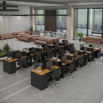 Estação De Trabalho 20 Lugares Office Tech 20 Mesas 16 Armár - Preto E Cedro Preto E Cedro Estação De Trabalho 20 Lugares Office Tech 20 Mesas 16 Armár - Preto E Cedro Preto E Cedro