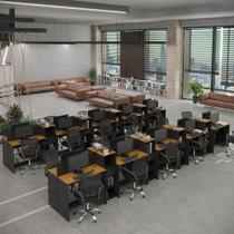Estação de Trabalho 20 Lugares Smart Office 20 Mesas 16 Armários Livreiro