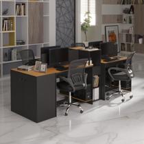 Estação de Trabalho 4 Lugares Office Smart 4 Mesas 2 Armários 1 Aparador Estação de Trabalho 4 Lugares Office Smart 4 Mesas 2 Armários 1 Aparador