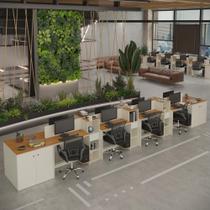 Estação de Trabalho 8 Lugares Smart Office 8 Mesas 6 Armários 4 Aparadores Estação de Trabalho 8 Lugares Smart Office 8 Mesas 6 Armários 4 Aparadores