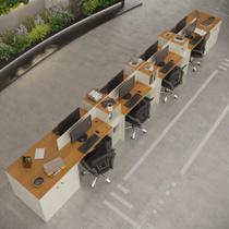 Estação De Trabalho 8 Lugares Tech Office 8 Mesas 6 Armários - Off White E Cedro Off White E Cedro Estação De Trabalho 8 Lugares Tech Office 8 Mesas 6 Armários - Off White E Cedro Off White E Cedro