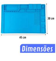 Estação De Trabalho Manta Antiestática Silicone Bancada Azul - Pop Shope Estação De Trabalho Manta Antiestática Silicone Bancada Azul - Pop Shope