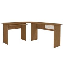 Estação de Trabalho Max 1 Gaveta Nature/Off White - Zanzini Móveis Estação de Trabalho Max 1 Gaveta Nature/Off White - Zanzini Móveis