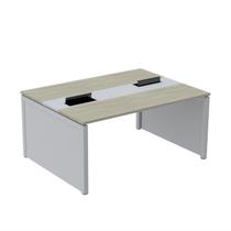 Estação de Trabalho Mesa Plataforma Escritório Dupla para 2 Pessoas com Caixa de Tomada Pé Painel Bege/Nogueira Casablanca/Cinza Estação de Trabalho Mesa Plataforma Escritório Dupla para 2 Pessoas com Caixa de Tomada Pé Painel Bege/Nogueira Casablanca/Cinza