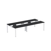 Estação de Trabalho Mesa Plataforma Escritório Dupla para 4 Pessoas com Caixa de Tomada Pdc Preto/Branco Estação de Trabalho Mesa Plataforma Escritório Dupla para 4 Pessoas com Caixa de Tomada Pdc Preto/Branco