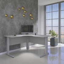 Estação de Trabalho Mesa Plataforma Escritório em L com Passa Fio Maxxi