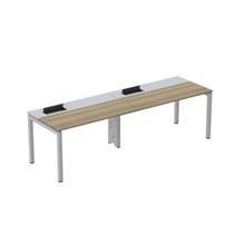 Estação de Trabalho Mesa Plataforma Escritório para 2 Pessoas com Caixa de Tomada PSC 240cm Industrial Noce Naturalle E Cinza Estação de Trabalho Mesa Plataforma Escritório para 2 Pessoas com Caixa de Tomada PSC 240cm Industrial Noce Naturalle E Cinza