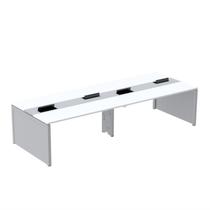 Estação de Trabalho Mesa Plataforma Escritório para 4 Pessoas Dupla com Caixa de Tomada Pé Painel Branco/Cinza Estação de Trabalho Mesa Plataforma Escritório para 4 Pessoas Dupla com Caixa de Tomada Pé Painel Branco/Cinza