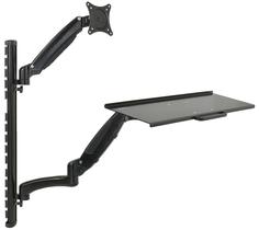 Estação de trabalho Sit-Stand Wall Mount VIVO Black para 27 polegadas Estação de trabalho Sit-Stand Wall Mount VIVO Black para 27 polegadas