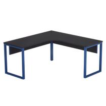 Estação de Trabalho Tubular P25 Pandin 1,351,35 M Preto e Azul Del Rey Estação de Trabalho Tubular P25 Pandin 1,351,35 M Preto e Azul Del Rey