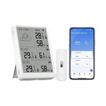 Estação Meteorológica Inteligente WiFi Com Sensor De Temperatura Tuya, Kit Termo-higrômetro Com Estação Meteorológica Inteligente WiFi Com Sensor De Temperatura Tuya, Kit Termo-higrômetro Com