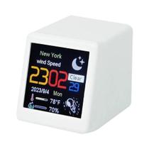 Estação Meteorológica WiFi Relógio Digital Inteligente De Mesa Pequeno Ornamento De Mesa Com Display