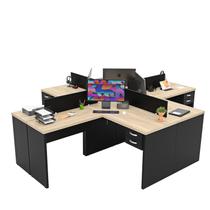 Estação Trabalho Ilha De Canto em L 120x60cm Com Gavetas Netmobil