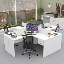 Estação Trabalho Ilha de Mesas Em L 140x60cm Com Gaveta Escrivaninha Escritório Office Netmobil Estação Trabalho Ilha de Mesas Em L 140x60cm Com Gaveta Escrivaninha Escritório Office Netmobil