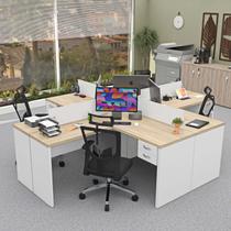 Estação Trabalho Ilha de Mesas Em L 140x60cm Com Gaveta Escrivaninha Escritório Office Netmobil