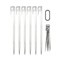 Estacas De Camping Em Aço Inoxidável De 28cm, 6 Peças, Pinos Para Tenda, Acessórios Para Jardim,