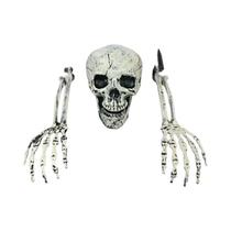 Estacas De Esqueleto Realistas De Halloween Com Cabeça De Crânio E Mãos Humanas Para Decoração De