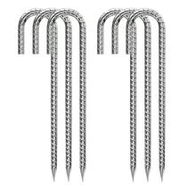 Estacas de jardim QNLONG J-Hook Rebar 30 cm galvanizado 6 unidades Estacas de jardim QNLONG J-Hook Rebar 30 cm galvanizado 6 unidades