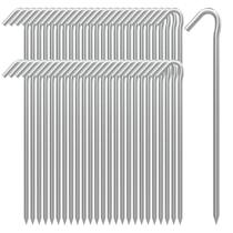 Estacas de tenda AAGUT Heavy Duty Metal 23 cm, pacote com 50 unidades, galvanizadas Estacas de tenda AAGUT Heavy Duty Metal 23 cm, pacote com 50 unidades, galvanizadas