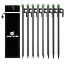 Estacas de tenda AVOFOREST Heavy Duty 30 cm, 8 peças com bolsa de armazenamento