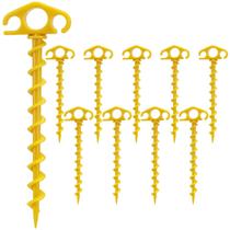 Estacas de tenda COBARYEN, espiral de fibra de nylon de 24 cm, pacote com 10, amarelo Estacas de tenda COBARYEN, espiral de fibra de nylon de 24 cm, pacote com 10, amarelo