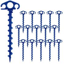 Estacas de tenda COBARYEN, pacote com 16 âncoras de chão em espiral de 24 cm Estacas de tenda COBARYEN, pacote com 16 âncoras de chão em espiral de 24 cm