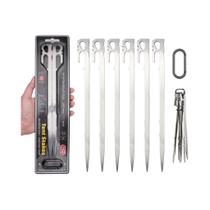 Estacas De Tenda De Aço Inoxidável De 11 Polegadas, 6 Peças, Pesadas E Portáteis, Resistentes Ao