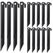 Estacas de tenda de plástico Aoipend, 16 peças, 30 cm, pretas, pesadas
