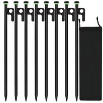 Estacas de tenda HOLANHING Heavy Duty, aço forjado de 16 polegadas, 8 unidades Estacas de tenda HOLANHING Heavy Duty, aço forjado de 16 polegadas, 8 unidades