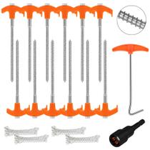 Estacas de tenda HORUSDY Heavy Duty, pacote com 18, 20,5 cm com corda e gancho