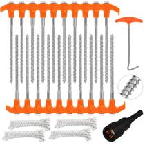 Estacas de tenda HORUSDY Heavy Duty, pacote com 20 cordas e tração em T