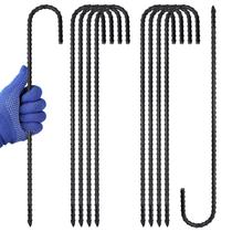 Estacas de Varilla EISENSP con Gancho en J de 40 cm, Resistente y Antióxido (Paquete de 20)