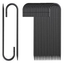 Estacas de varilla MSWY 40 cm paquete de 20 con gancho en J acero galvanizado negro