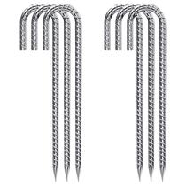 Estacas de Varilla QNLONG Galvanizadas de 30 cm Paquete de 6 para Tiendas y Jardín Estacas de Varilla QNLONG Galvanizadas de 30 cm Paquete de 6 para Tiendas y Jardín
