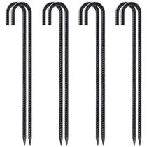 Estacas de Varilla VVOKGO 60 cm con Gancho en J, Anclajes Fuertes para Suelo (8 unidades)