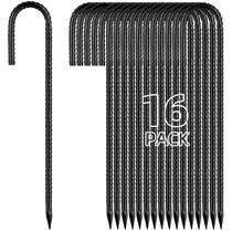 Estacas de vergalhão Besitu J Hook Ground Stakes de 30 cm, pacote com 16 unidades galvanizadas