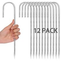 Estacas de vergalhão CEWOR 30 cm J Hook galvanizadas, pacote com 12