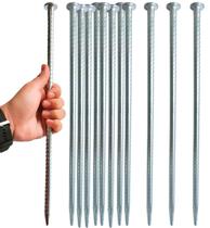 Estacas de vergalhão FOMMEN 40,64 cm, pacote com 14 unidades de aço galvanizado Estacas de vergalhão FOMMEN 40,64 cm, pacote com 14 unidades de aço galvanizado
