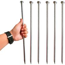 Estacas de vergalhão FOMMEN, espigões de metal de 40 cm para asfalto, pacote com 6 Estacas de vergalhão FOMMEN, espigões de metal de 40 cm para asfalto, pacote com 6