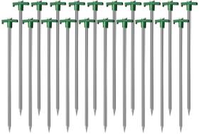 Estacas para Barraca Cheardia Pacote com 10 Unidades, Aço Galvanizado 25 cm, Resistente à Ferrugem Estacas para Barraca Cheardia Pacote com 10 Unidades, Aço Galvanizado 25 cm, Resistente à Ferrugem
