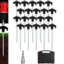 Estacas para barraca YIYAO, 20 unidades, 20,3 cm, metal resistente